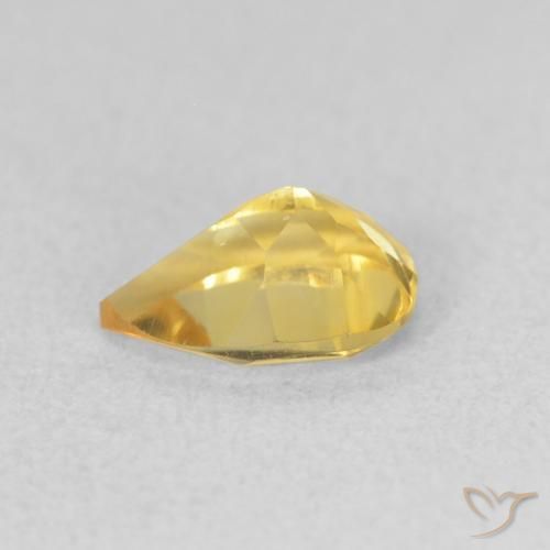 Citrino Dorado medio natural de 0.67 ct, En forma de pera, VVS-VS