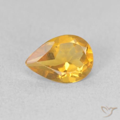 0.58ct Natural Naranja dorado Citrino, En forma de pera, VVS-VS