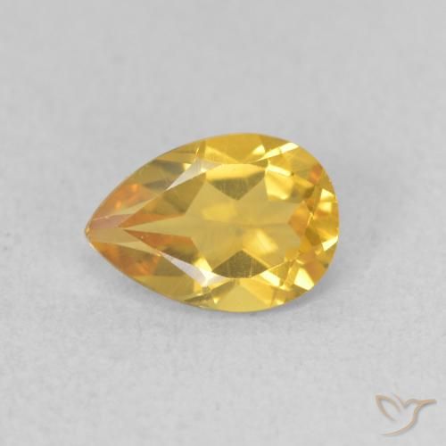 0.66ct Natural Dorado medio Citrino, En forma de pera, VVS-VS