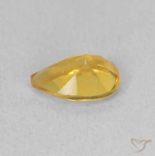 Citrino Dorado medio natural de 0.66 ct, En forma de pera, VVS-VS