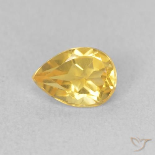 0.63ct Natural Naranja dorado Citrino, En forma de pera, VVS-VS