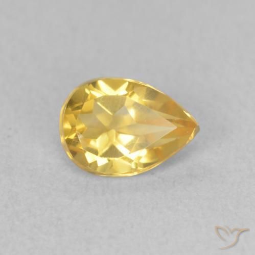 Citrino Naranja dorado natural de 0.63 ct, En forma de pera, VVS-VS