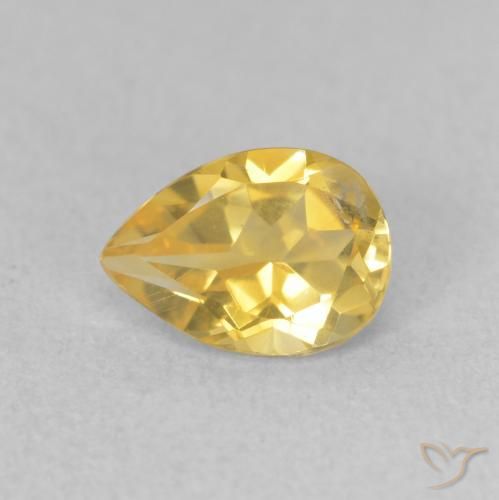 0.69ct Natural Naranja dorado Citrino, En forma de pera, VS