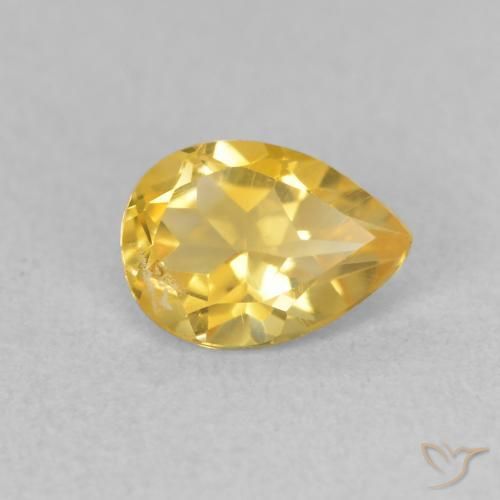 Citrino Naranja dorado natural de 0.69 ct, En forma de pera, VS