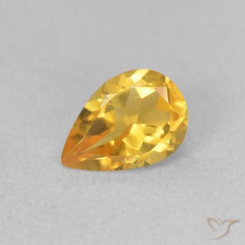 0.59ct Natural Dorado Citrino, En forma de pera, VVS-VS