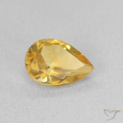Citrino Dorado natural de 0.66 ct, En forma de pera, VVS-VS