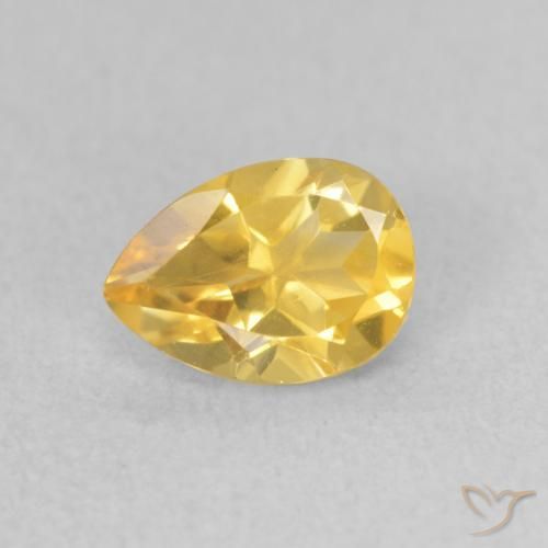 0.71ct Natural Naranja dorado Citrino, En forma de pera, VS