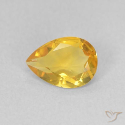 0.61ct Natural Naranja dorado Citrino, En forma de pera, VVS-VS