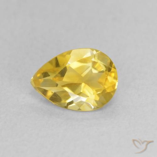 0.62ct Natural Dorado amarillento Citrino, En forma de pera, VVS-VS