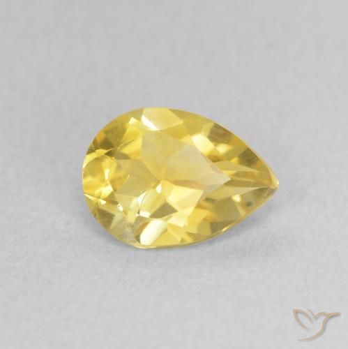 Citrino Dorado amarillento natural de 0.62 ct, En forma de pera, VVS-VS
