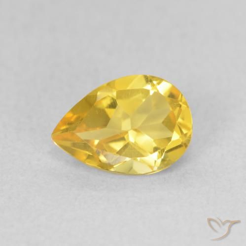 0.69ct Natural Dorado medio Citrino, En forma de pera, VVS-VS