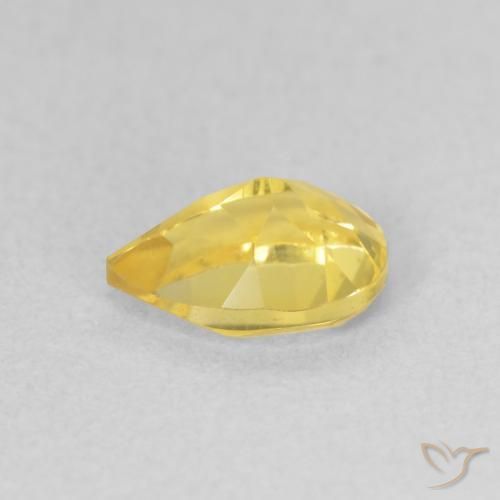 Citrino Dorado medio natural de 0.69 ct, En forma de pera, VVS-VS