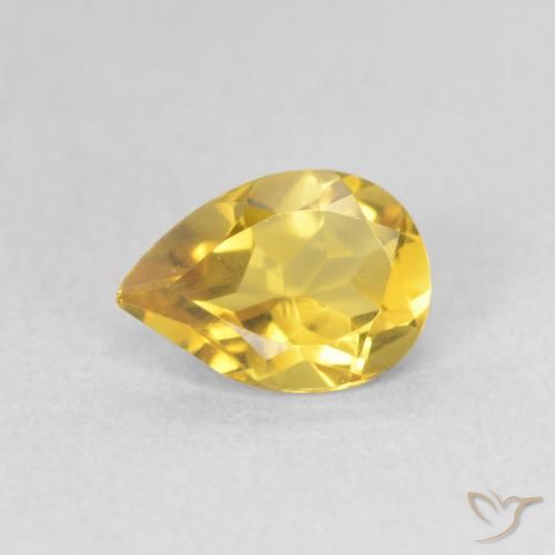 0.64ct Natural Naranja dorado Citrino, En forma de pera, VVS-VS