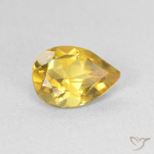 Citrino Naranja dorado natural de 0.64 ct, En forma de pera, VVS-VS