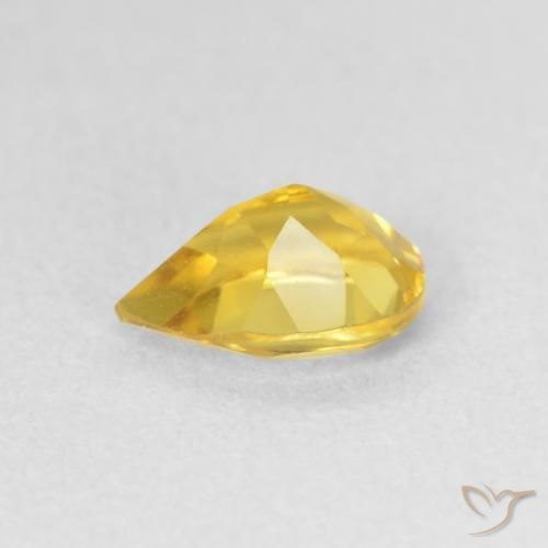 Citrino Naranja dorado natural de 0.64 ct, En forma de pera, VVS-VS