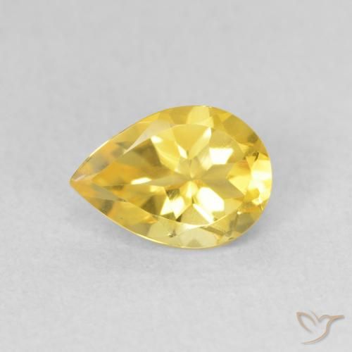 0.65ct Natural Amarillo toscana Citrino, En forma de pera, VVS-VS