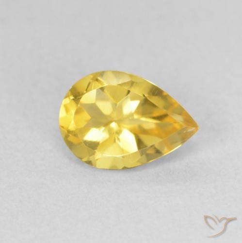 Citrino Amarillo toscana natural de 0.65 ct, En forma de pera, VVS-VS