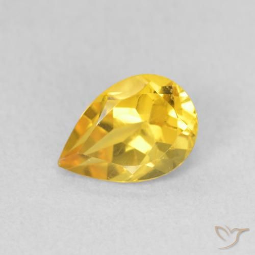 0.67ct Natural Naranja dorado Citrino, En forma de pera, VVS-VS