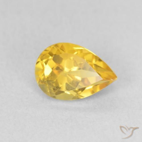 Citrino Naranja dorado natural de 0.67 ct, En forma de pera, VVS-VS
