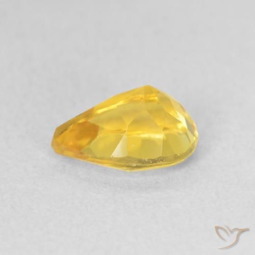 Citrino Naranja dorado natural de 0.67 ct, En forma de pera, VVS-VS