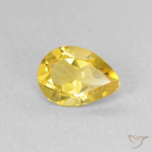 Citrino Naranja dorado natural de 0.61 ct, En forma de pera, VVS-VS
