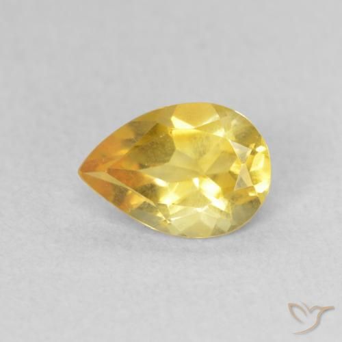 0.60ct Natural Naranja dorado Citrino, En forma de pera, VS