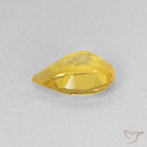 Citrino Naranja dorado natural de 0.60 ct, En forma de pera, VS