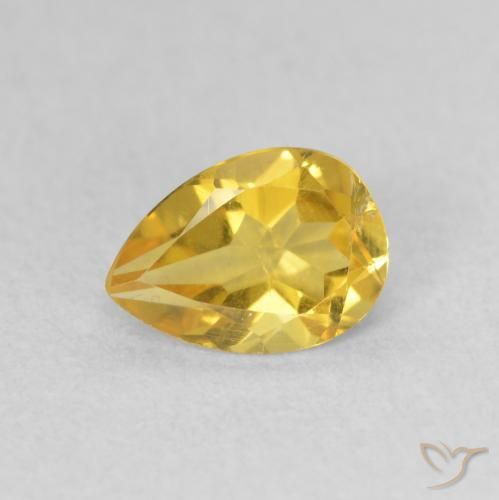 0.66ct Natural Naranja dorado Citrino, En forma de pera, VS