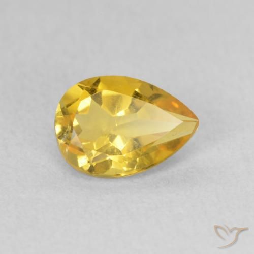 Citrino Naranja dorado natural de 0.66 ct, En forma de pera, VS