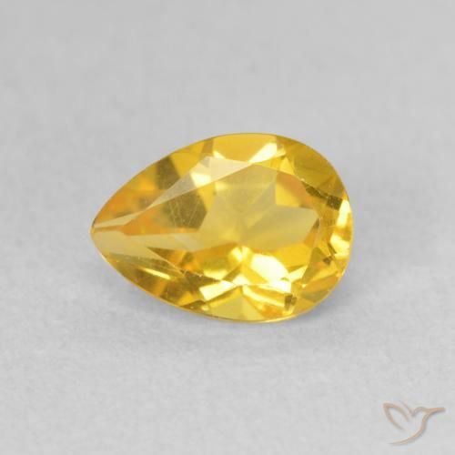 0.78ct Natural Naranja dorado Citrino, En forma de pera, VS