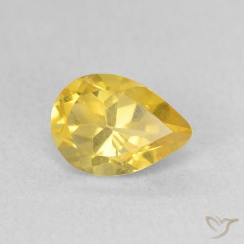 0.76ct Natural Amarillo toscana Citrino, En forma de pera, VS