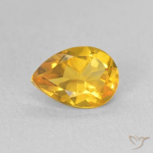 0.71ct Natural Dorado medio Citrino, En forma de pera, VS