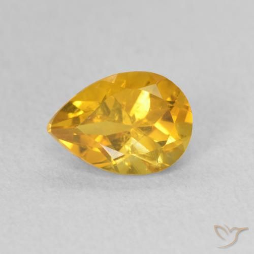 0.73ct Natural Naranja dorado Citrino, En forma de pera, VS