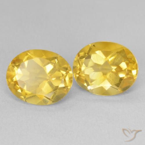 Gemas de Citrino Dorado medio natural de 6.90 ct, Ovalada, VVS-VS