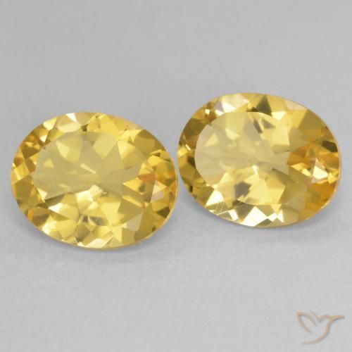 Gemas de Citrino Naranja dorado natural de 6.41 ct, Ovalada, VVS-VS