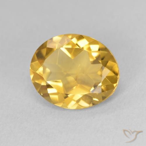 Citrino Dorado intenso natural de 3.31 ct, Ovalada, VS