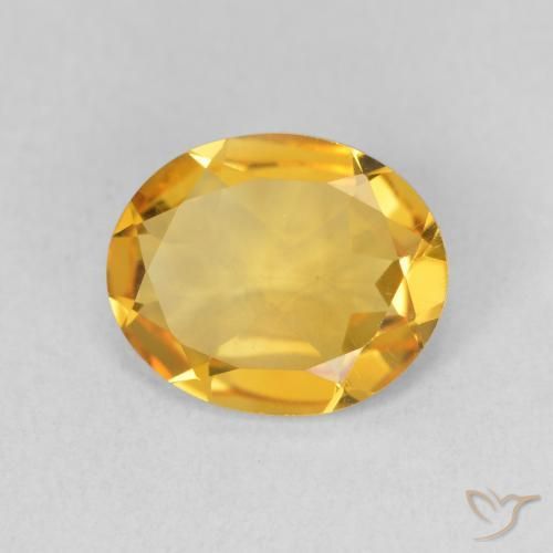 Citrino Dorado medio natural de 2.57 ct, Ovalada, VS