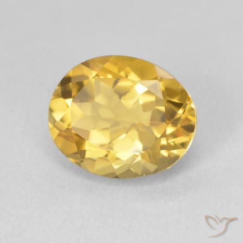 Citrino Dorado medio natural de 3.51 ct, Ovalada, VS