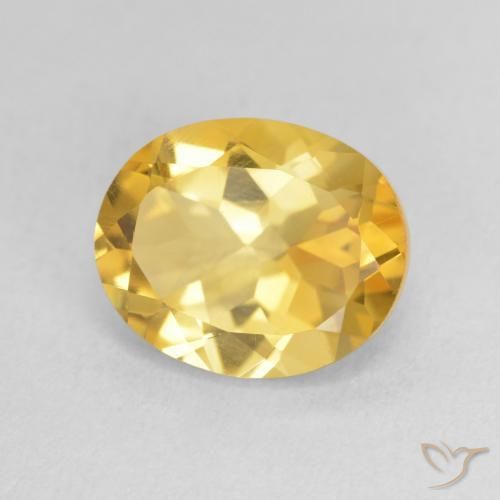 Citrino Dorado natural de 3.52 ct, Ovalada, VS