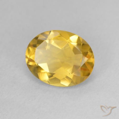 Citrino Dorado medio natural de 2.44 ct, Ovalada, VVS-VS
