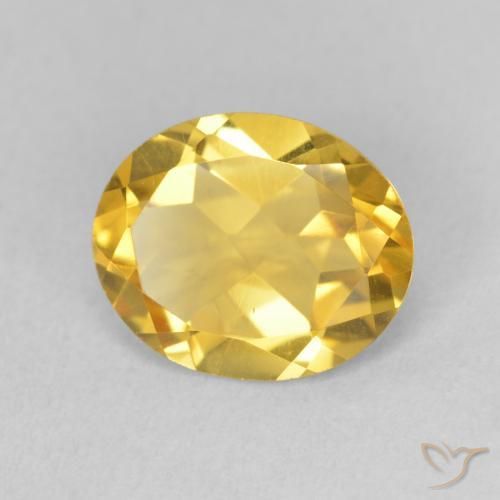 Citrino Dorado medio natural de 2.95 ct, Ovalada, VVS-VS