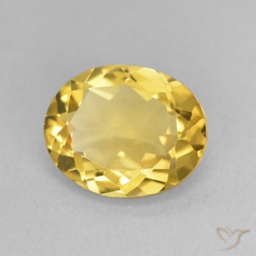 Citrino Dorado medio natural de 2.94 ct, Ovalada, Translúcido