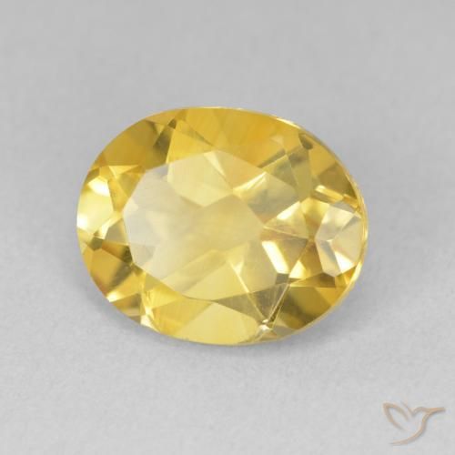 Citrino Dorado medio natural de 3.21 ct, Ovalada, VVS-VS