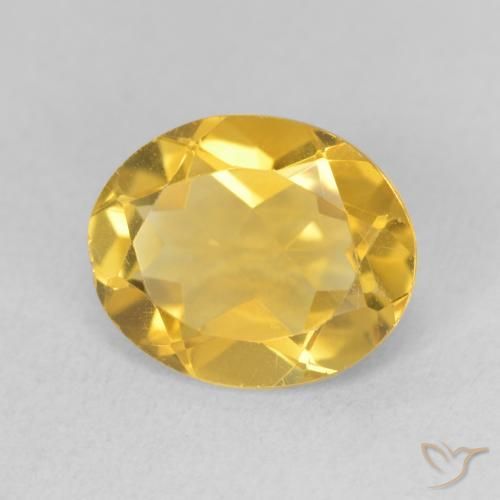 Citrino Dorado medio natural de 2.85 ct, Ovalada, VS