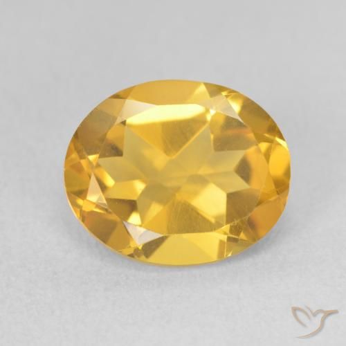 3.27ct Natural Naranja dorado Citrino, Ovalada, VS