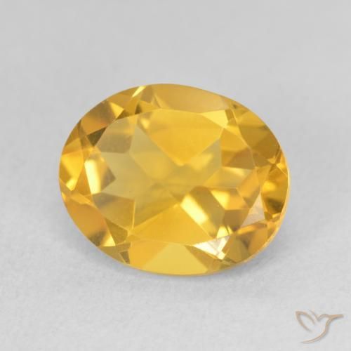 Citrino Naranja dorado natural de 3.27 ct, Ovalada, VS
