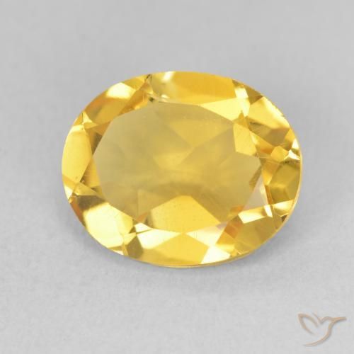Citrino Naranja dorado natural de 3.29 ct, Ovalada, VS