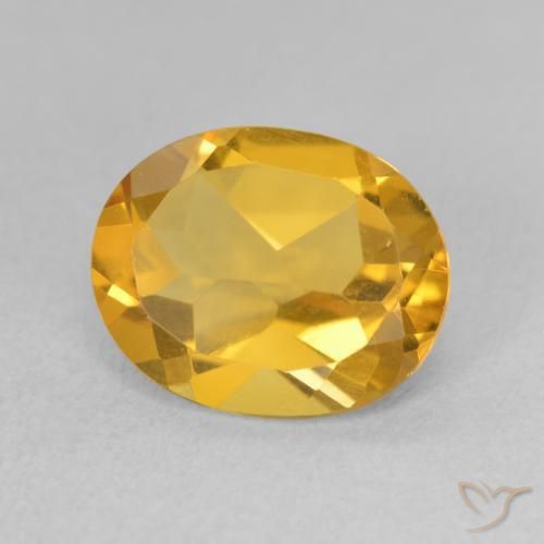 Citrino Naranja dorado intenso natural de 2.94 ct, Ovalada, VS