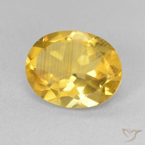 Citrino Dorado medio natural de 3.18 ct, Ovalada, VS
