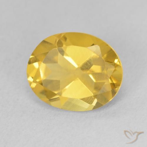 Citrino Dorado medio natural de 3.07 ct, Ovalada, VS